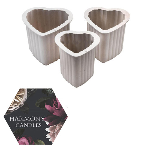 ست قالب قلب شمع۳ عددی