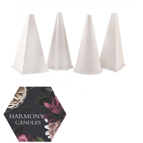 ست قالب شمع ۴ عددی مخروطی ۱۱ سانت