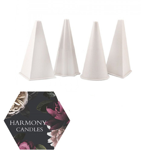 ست قالب شمع ۴ عددی مخروطی ۱۵ سانتی
